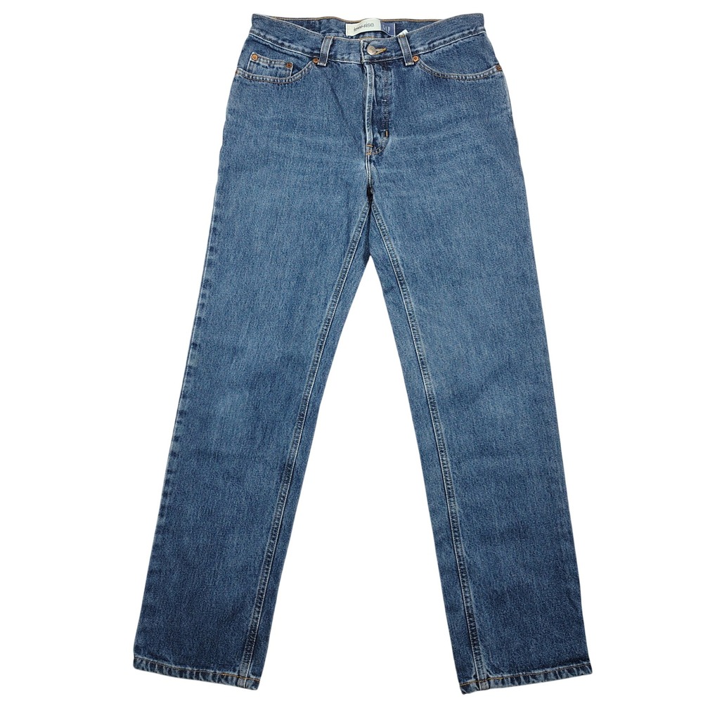 Gap Jeans Women 8 Blue Low Rise Straight Leg Solid Cotton Denim